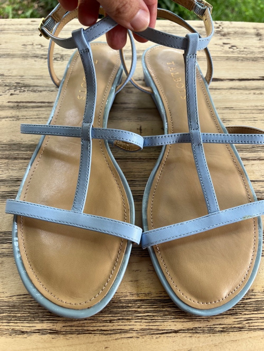 Talbots Gladiator Blue Leather Strappy Flat Sandals ๐ without ๐ฆ - Picture 3 of 11
